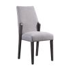Dove Grey and Grey Oak Upholstered Side Chairs (Set of 2)