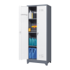 Metal Storage Cabinets, Cleaning Tool Cabinet with Locking Door, Tall Broom Tool Organizer and Storage, Large Storage Cabinet for Kitchen, Pantry
