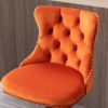 A&A Furniture,Swivel Velvet Barstools Adjusatble Seat Height from 25-33 Inch,17.7inch base