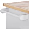 Rolling Kitchen Island with Storage, Two-sided Kitchen island Cart on Wheels with RubberWood Top,Wine and Spice Rack