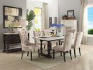 Beige and Weathered Espresso Tufted Side Chair (Set of 2)