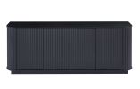 Sideboard Storage Cabinet TV Stand with wave pattern Buffet Cabinet Wooden Vertical Striped Cabinet for Kitchen/Bedroom/Entryway. Black