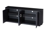 Sideboard Storage Cabinet TV Stand with wave pattern Buffet Cabinet Wooden Vertical Striped Cabinet for Kitchen/Bedroom/Entryway. Black