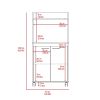 Rockford Kitchen Cart, Open Shelf, Double Door Cabinet, Two Interior Shelves