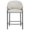 Beige and Glossy Black Sloped Arm Counter Height Stools (Set of 2)