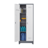 Metal Storage Cabinets, Cleaning Tool Cabinet with Locking Door, Tall Broom Tool Organizer and Storage, Large Storage Cabinet for Kitchen, Pantry