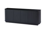 Sideboard Storage Cabinet TV Stand with wave pattern Buffet Cabinet Wooden Vertical Striped Cabinet for Kitchen/Bedroom/Entryway. Black