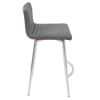 Mason Contemporary Swivel Counter Stool in Stainless Steel, Walnut Wood, and Grey Faux Leather by LumiSource - Set of 2