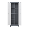 Metal Storage Cabinets, Cleaning Tool Cabinet with Locking Door, Tall Broom Tool Organizer and Storage, Large Storage Cabinet for Kitchen, Pantry