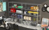 Warehouse, supermarket,kitchen,and other 5-layer heavy-duty adjustable shelves with wheels and adjustable feet