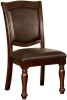 Glorious Classic Traditional Dining Chairs Cherry Solid wood Leatherette Seat Set of 2pc Side Chairs Turned Legs Kitchen Dining Room