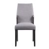 Dove Grey and Grey Oak Upholstered Side Chairs (Set of 2)