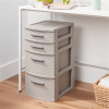 4 Drawer Weave Tower Dark Gray