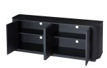 Sideboard Storage Cabinet TV Stand with wave pattern Buffet Cabinet Wooden Vertical Striped Cabinet for Kitchen/Bedroom/Entryway. Black