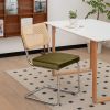 Dining Chairs Set of 2, Velvet Rattan Side Accent Chairs with Chrome Legs, Modern Mid Century Breuer Designed Chairs