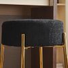 30" Tall, Round High Bar Stools, Set of 2 - Contemporary upholstered dining stools for kitchens