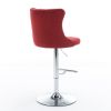 Swivel Velvet Barstools Adjusatble Seat Height from 25-33 Inch, Chrome base Bar Stools with Backs Comfortable Tufted for Home Pub and Kitchen Island
