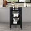 57 inch Rolling Kitchen Island with Storage,Kitchen Cart with Solid OAK Wood Top,Two-sided Kitchen island Cart on Wheels , Wine and Spice Rack