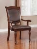 Luxurious Traditional Dining Chairs Brown Cherry Solid wood Espresso Leatherette Seat Set of 2pc Arm Chairs Turned Legs Kitchen Dining Room