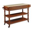56 inch Rolling Kitchen Island with Storage,Kitchen Cart with Solid OAK Wood Top,Two-sided Kitchen island Cart on Wheels , Wine and Spice Rack