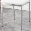 Grid armless high backrest dining chair, 4-piece set of silver metal legs white chair, office chair. Suitable for restaurants, living rooms, kitchens