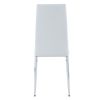 Grid armless high backrest dining chair, 4-piece set of silver metal legs white chair, office chair. Suitable for restaurants, living rooms, kitchens
