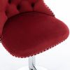Swivel Velvet Barstools Adjusatble Seat Height from 25-33 Inch, Chrome base Bar Stools with Backs Comfortable Tufted for Home Pub and Kitchen Island