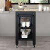 57 inch Rolling Kitchen Island with Storage,Kitchen Cart with Solid OAK Wood Top,Two-sided Kitchen island Cart on Wheels , Wine and Spice Rack