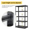 72"H 5 Tier Metal Shelves for Storage Garage Shelving 2000LBS Heavy Duty Storage Shelves Adjustable Garage Shelf Industrial Shelving Unit Storage Util
