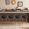 30" Tall, Round High Bar Stools, Set of 2 - Contemporary upholstered dining stools for kitchens