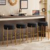 30" Tall, Round High Bar Stools, Set of 2 - Contemporary upholstered dining stools for kitchens
