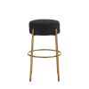 30" Tall, Round High Bar Stools, Set of 2 - Contemporary upholstered dining stools for kitchens