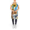 Akita in Sunflowers Apron Cooking Kitchen Server Baking Crafts Gardening for Adult Women Men, Unisex, Large, Multicolor