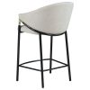 Beige and Glossy Black Sloped Arm Counter Height Stools (Set of 2)