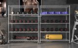 Warehouse, supermarket,kitchen,and other 5-layer heavy-duty adjustable shelves with wheels and adjustable feet