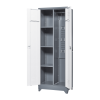 Metal Storage Cabinets, Cleaning Tool Cabinet with Locking Door, Tall Broom Tool Organizer and Storage, Large Storage Cabinet for Kitchen, Pantry