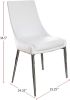 Contemporary Style Set of 2pcs Dining Chairs White Leatherette Silver Finish Metal legs Side Chair Dining Room Furniture