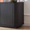 Sideboard Storage Cabinet TV Stand with wave pattern Buffet Cabinet Wooden Vertical Striped Cabinet for Kitchen/Bedroom/Entryway. Black