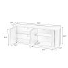 Sideboard Storage Cabinet TV Stand with wave pattern Buffet Cabinet Wooden Vertical Striped Cabinet for Kitchen/Bedroom/Entryway. Black