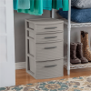 4 Drawer Weave Tower Dark Gray
