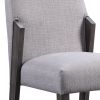 Dove Grey and Grey Oak Upholstered Side Chairs (Set of 2)