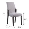 Dove Grey and Grey Oak Upholstered Side Chairs (Set of 2)