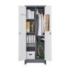 Metal Storage Cabinets, Cleaning Tool Cabinet with Locking Door, Tall Broom Tool Organizer and Storage, Large Storage Cabinet for Kitchen, Pantry