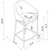 Beige and Glossy Black Sloped Arm Counter Height Stools (Set of 2)