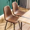 A set of 4 modern medieval style restaurant cushioned side chairs, equipped with soft cushions and black metal legs, suitable for kitchens, lounges