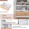 Rolling Kitchen Island with Storage, Two-sided Kitchen island Cart on Wheels with RubberWood Top,Wine and Spice Rack