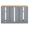 Modern Farmhouse Buffet Cabinet, Sideboard with 2 Drawers and Elegant Glass Door Cabinets, Wine and Glass Rack, Coffee Bar for Kitchen, Dining Room