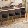 30" Tall, Round High Bar Stools, Set of 2 - Contemporary upholstered dining stools for kitchens