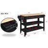 57 inch Rolling Kitchen Island with Storage,Kitchen Cart with Solid OAK Wood Top,Two-sided Kitchen island Cart on Wheels , Wine and Spice Rack