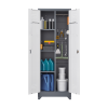 Metal Storage Cabinets, Cleaning Tool Cabinet with Locking Door, Tall Broom Tool Organizer and Storage, Large Storage Cabinet for Kitchen, Pantry